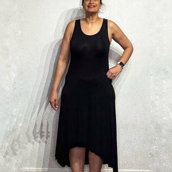 Charlie Paige Black Hi Low Dress Sz L - Picture 1 of 12